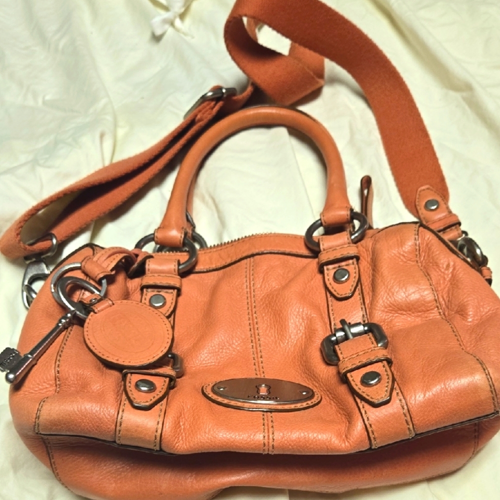 Vintage Fossil Salmon Pink Leather Women's Bag